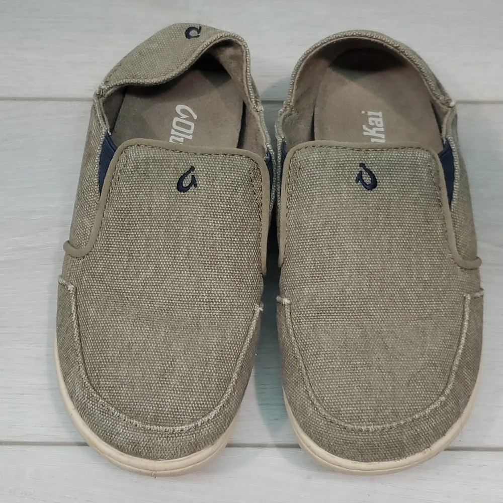 Olukai Kids Boys Nohea Lole Boys Textile Loafer Slip on shoes sz B1